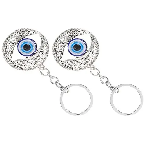 Produktbild: CLISPEED 2 Stück Blauer Böser Blick Schlüsselanhänger Türkisch Blau Böser Blick Schlüsselanhänger Glücksbringer Anhänger Schlüsselanhänger Hängend Feng Shui Amulett Schlüsselanhänger