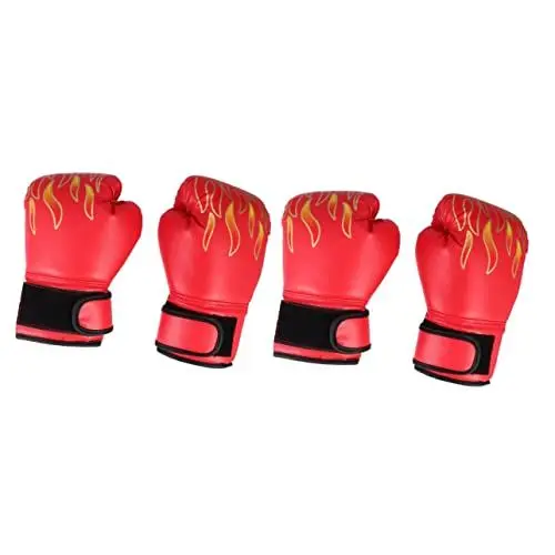 Produktbild: CLISPEED 2 Stück Boxhandschuhe Für Kinder Flammenmuster Pu Trainingshandschuhe Klebepad Für Kampfsport Und Fitness