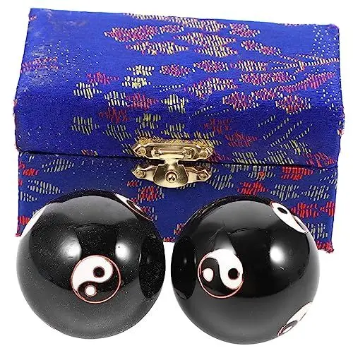 Produktbild: CLISPEED 2st Massagekugel Massagebälle Handtrainingsbälle Chinesische Baoding- Medizinball Rollkugeln Massieren Handmassageball Cloisonné-emaille Glockenspiel Fitness