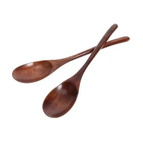 Produktbild: CLISPEED Multifunktionale Salatlöffel Aus Holz Honiglöffel Teelöffel Aus Holz für Gläser Suppenlöffel Küchenrührlöffel Servieren