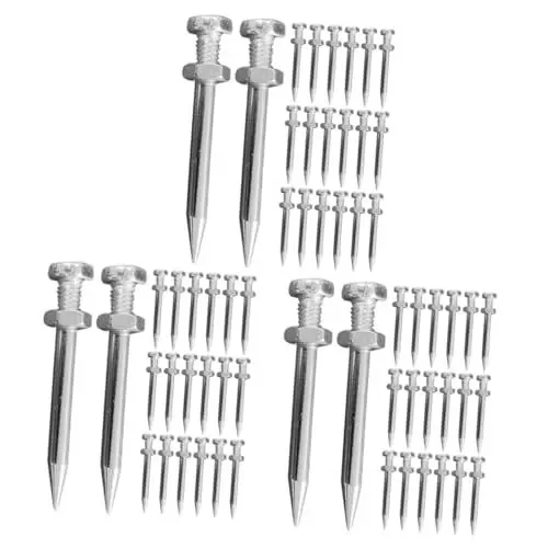 Produktbild: CLISPEED 3 Sätze Rasenspitzen Gartenwerkzeuge Gartengräte Gartenaccessoires Rasenlüfter Zubehör Nagelzieher Rasenbelüfter-schuhpfähle Spikes Für Rasenschuhe Metall Silver 40 Stück * 3
