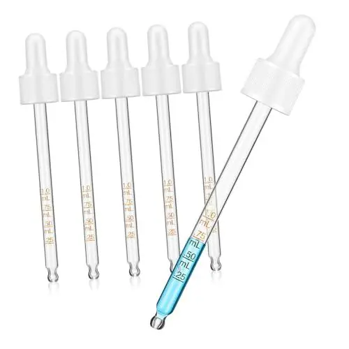 Produktbild: CLISPEED 6 Stück Tropfspitze Kalibrierte Pipette Messpipette Glaspipette Transferpipette Ätherische Öle Pipettentropfer Für Öle Abgestufte Pipette Labortropfer Glastropfer