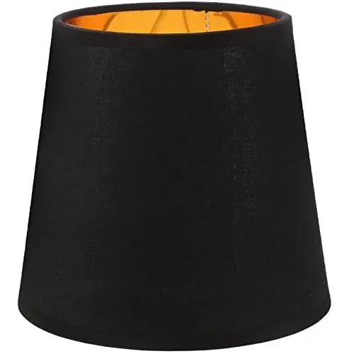 Produktbild: CLISPEED Barrel Kleiner Lampenschirm Lampenschirm Stoff Zum Aufstecken Kronleuchter Lampenschirme Wandlampenabdeckung Kronleuchter Lichtschirm Für Tisch Stehlampen Ersatz Schwarz