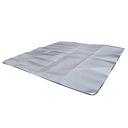 Produktbild: CLISPEED Feuchtigkeitsbeständige Matte Für Den Außenbereich 200 X 120 cm Aluminiumfolie Campingmatte Picknickdecke Leicht Faltbar Für Wandern Strand Camping