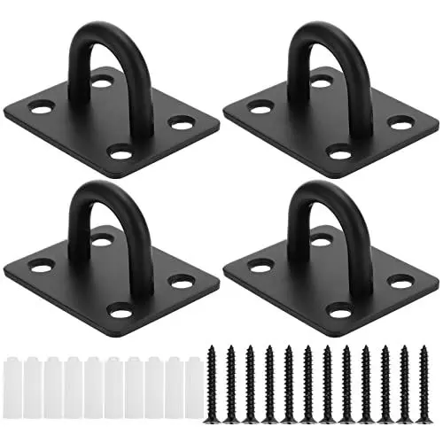 Produktbild: CLISPEED Fahrrad Wandhalterung Deckenhaken Schwarz Klebehaken Decke 1 Set H?ngematten- Deckenhaken zum Aufh? von ?senhaken Schaukelhaken U Deckenhaken Schwerlast Fahrrad Wandhalterung Schraubhaken