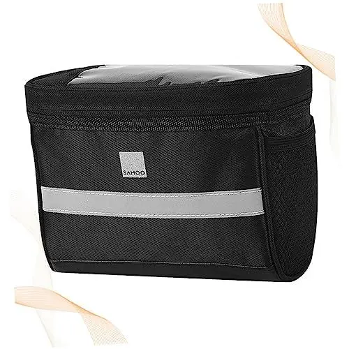 Produktbild: CLISPEED Fahrradpacktaschen Vorne Fahrradkorbtaschen Fahrrad Fronttasche Vorderer Korb Handyhalterung Fürs Fahrrad Fahrrad-netztasche Rohrlenkertasche Beutel Isolierung Mountainbike-Tasche