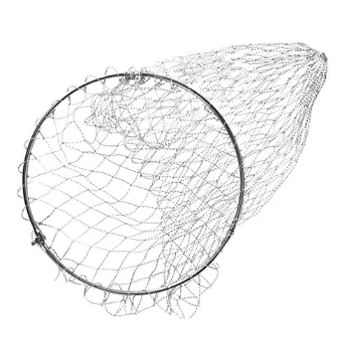 Produktbild: CLISPEED Fischnetze Zum Angeln Austauschbarer Fischernetzkäfig Aus Nylon Rostfreiem Stahl Tragbar Fischschuppenfreundlich Für Seen Flüsse Boote