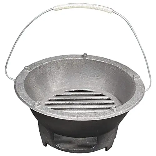 Produktbild: CLISPEED Holzkohle Ofen Im Freien Hibachi-Grill Im Freien Kleiner Hibachi-Grill Miniatur-hibachi-Grill Japanische Holzkohle Kleiner Teppanyaki-Grill Kabob-Grill Haupt Feuer Kessel Eisen