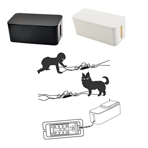 Produktbild: CLISPEED Kasten Aufbewahrungsbox aus Draht Kabelmanagement Leistung Organisatoren verlegekabel Cable Organizer Kabelorganisator unter dem Schreibtisch Kordanizer für Schreibtisch Black