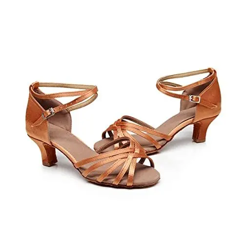 Produktbild: CLISPEED Open Toe Damen Plateau High Heel Tanzschuhe Damen Sandalen Mit Eckiger Zehenpartie Standardtanzschuh Damen Tangoschuhe Für Mädchen Hoher Absatz Latein Kind
