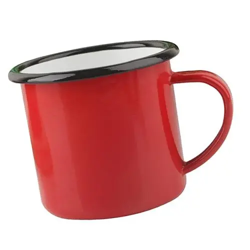 Produktbild: CLISPEED Rot Keramiktasse Klassische Retro Tasse Große Kapazität Trinkbecher für Kaffee Milch für Zuhause und Büro