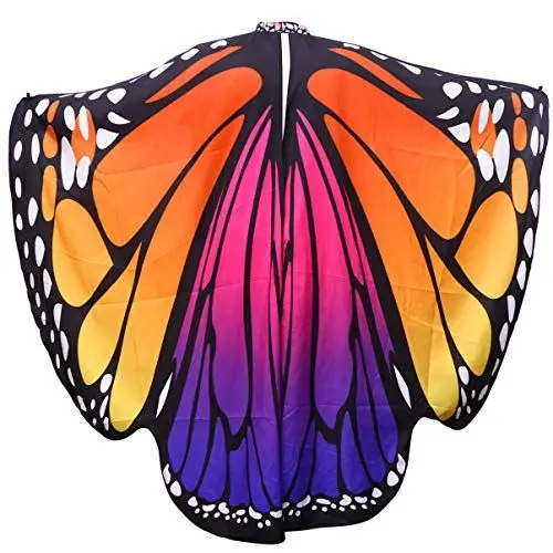 Produktbild: CLISPEED Schmetterlingsflügel, Flgel Kostm für Frauen Kinder Schmetterling Schal Cloak Schmetterling Pixie Cape, Mehrfarbig für Mädchen Karneval Masquerade Partei Festival Kostüm
