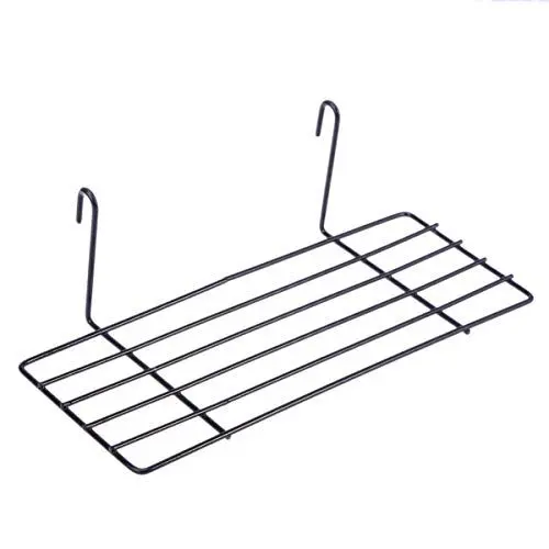 Produktbild: CLISPEED Schwarzes Akzentdekor Kleiderständer - H?ngeregal 25X10cm H?ngendes Gerades Regal für Drahtwand Platte - Wandorganizer Pr?sentationsregal für Die Wand Schwarz Gitter Gitter