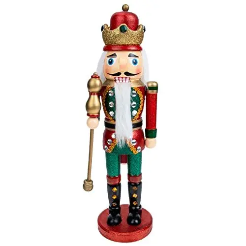 Produktbild: CLISPEED Soldat Nussknacker Dekoration Weihnachten Holz Nussknacker 13,7 Zoll Europäischer Stil Desktop Nussknacker Figur Ornament Weihnachtspuppe Nussknacker Puppe Anhänger für Party Store Home