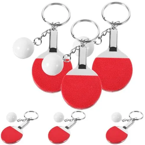Produktbild: CLISPEED Tischtennis-Schlüsselanhänger 6 Stück Mini-Pong-Schlüsselanhänger Mit Tischtennisball Schläger Sportförderung Schlüsselanhänger Für Sportparty Team-Souvenir Sportler Belohnungen