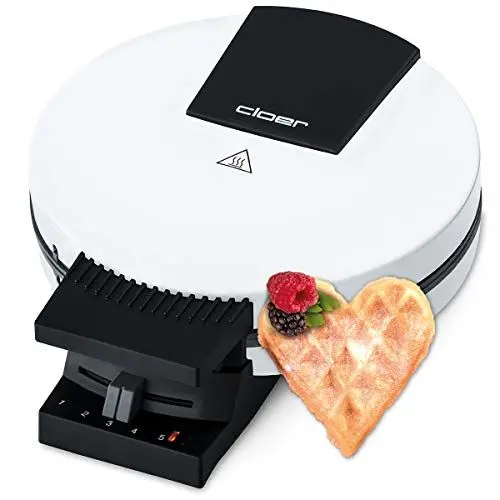 Produktbild: Cloer 120 Waffeleisen für klassische Waffeln im XXL Format, Waffelgröße 19,5 cm, 1200 Watt, Backampel, Stahl, Weiß