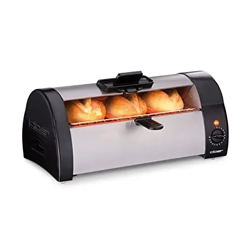 Produktbild: Cloer 3080 Brötchenbäcker zum Aufbacken von Brötchen, Kuchen oder Hefeteilchen 570 W, mattiertes Edelstahlgehäuse