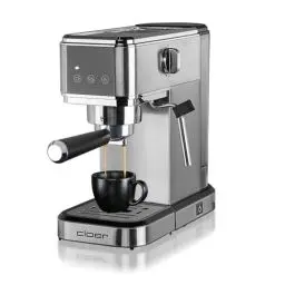 Produktbild: Cloer 5829 Espresso Siebträgermaschine, Espressomaschine mit Aufschäumer, 20 Bar Pumpe, schmales Design,1-2 Tassen Espresso, Cappuccino,Latte Macchiato,Sicherheitsabschaltung,1 Liter Wassertank,1350W