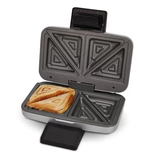 Produktbild: Cloer 6259 Sandwichmaker, 900 W für 2 diagonal geteilte Toasts, American Toasts, XXL Füllungen, Silber