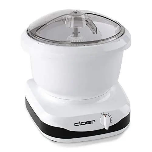 Produktbild: cloer 7001 Küchenmaschine mit 6 Liter Rührschüssel, Knethaken, Schneebesen, Kuchen-Rührbesen, und Schüsselschaber, 6 Geschwindigkeitsstufen, 650 W, weiß