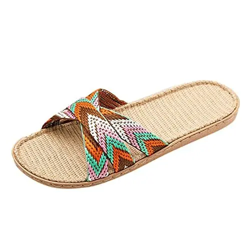 Produktbild: Schuhe Damen Lack Sandalen Damen Haushaltsleinen Sommer Für Damenschuhe Schuhe Strand Herren Hausschuhe Hausschuhe Rutschen Damensandalen Schuhe Schlangenmuster Damen Plateau (Orange, 35)