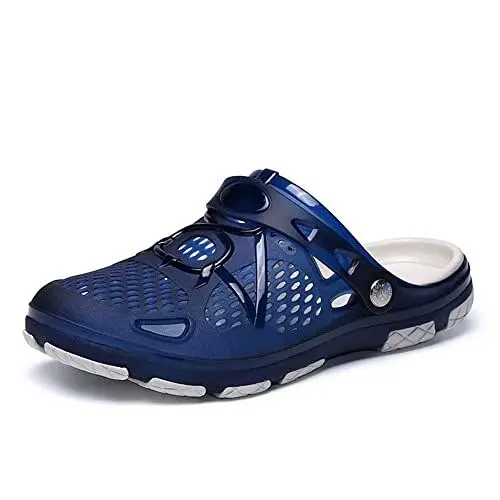 Produktbild: Clogs Herren Pantoletten Sommer Hausschuhe rutschfest Gartenschuhe Badeschuhe Strand Aqua Slippers Schwarz Blau Gelb 40-45 Blau 41