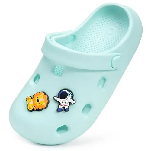 Produktbild: Clogs Kinder Gartenschuhe Mädchen Pantoletten Jungen Badeschuhe Hausschuhe rutschfeste Strand Sandalen Sommer Wasserschuhe Slippers C-Blau 29.5-30EU=Etikettengröße:190