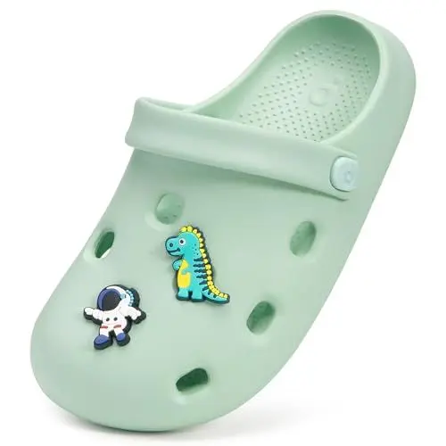 Produktbild: Clogs Kinder Gartenschuhe Mädchen Pantoletten Jungen Badeschuhe Hausschuhe rutschfeste Strand Sandalen Sommer Wasserschuhe Slippers C-Grün 32.5-33EU=Etikettengröße:210