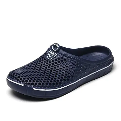 Produktbild: Clogs Pantoletten Herren DamenSommer Atmungsaktiv Hausschuhe Flach Strand Sandalen Slippers Gartenschuhe Meer Pool Strand Schwimmen Indoor Outdoor Navy 39