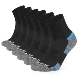 Produktbild: Closemate Sneaker Socken Herren&Damen Füsslinge Baumwolle Anti-Rutsch Laufsocken mit Frotteesohle Kurze Quarter Halbsocken Atmungsaktive Sportsocken 6Paar(6Schwarz, Größe M)
