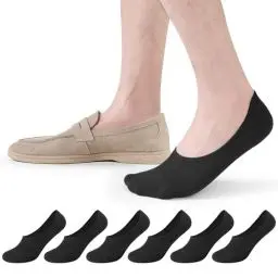 Produktbild: Closemate Sneaker Socken Herren Damen Füßlinge 6 Paar No Show Unsichtbare Socken mit Rutschfest Silikon Unisex Atmungsaktive Invisible Kurzsocken 39-42 43-46(6Schwarz, Größe L)