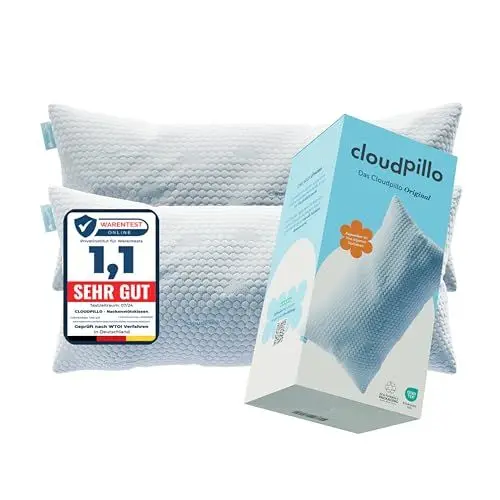 Produktbild: Cloudpillo Memory Foam Pillow - 2er-Set Premium Kissen, Höhenverstellbar, 40 x 80 cm, Ergonomische und Hypoallergene Kopfstützen