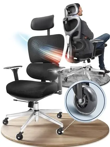 Produktbild: CLOUVOU ProSeat Bürostuhl Ergonomisch (TESTSIEGER) Schreibtischstuhl 100% individuell einstellbar | Büro Stuhl & Gaming Stuhl | Computerstuhl Home Office Chair Ergonomic | Drehstuhl 150 kg