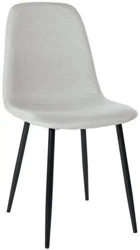 Produktbild: CLP Esszimmerstuhl gepolstert Napier, Küchenstuhl mit Rückenlehne und schwarzem Metallgestell, Polsterstuhl Esszimmer bis 150 kg belastbar, Farbe:Creme, Material:Stoff