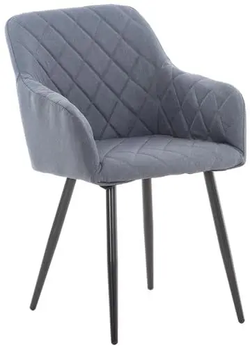 Produktbild: CLP Esszimmerstuhl Shila I Samt I Stoff I Gesteppt I Mit Bodenschonern, Farbe:dunkelgrau, Material:Stoff