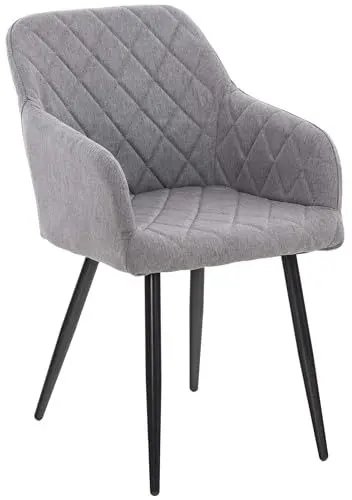 Produktbild: CLP Esszimmerstuhl Shila I Samt I Stoff I Gesteppt I Mit Bodenschonern, Farbe:grau, Material:Stoff