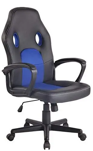 Produktbild: CLP Gaming Bürostuhl Elbing I Höhenverstellbarer Schreibtischstuhl, Farbe:schwarz/blau