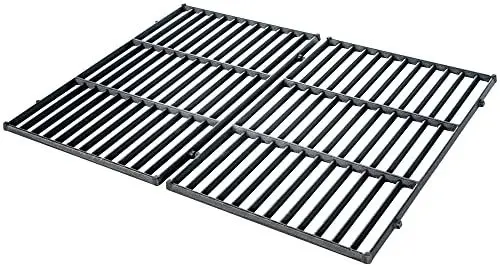 Produktbild: CLP Grillrost Set I Für Gas- Kohle- & Elektrogrillgeräte I Grillrost Set Aus Gusseisen, Farbe:schwarz, Größe:44,5x30,3 cm