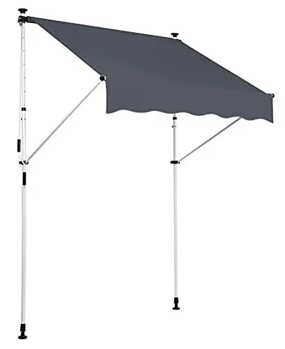 Produktbild: CLP Klemm-Markise Westerly I Ohne Bohren I Höhenverstellbar I UV50+ I Wasserdicht, Farbe:anthrazit, Größe:350x120 cm