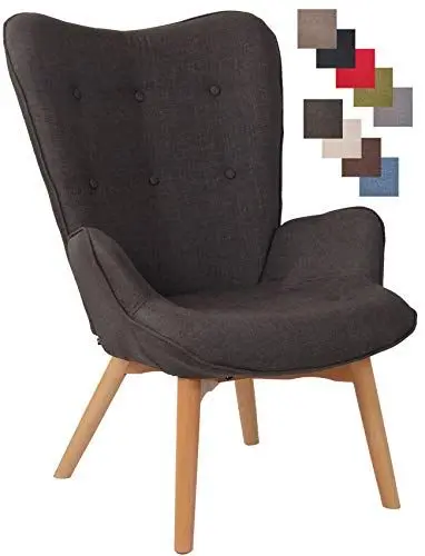 Produktbild: CLP Lounger Durham Mit Stoffbezug I Ohrensessel Mit Buchenholz Gestell I Loungesessel Mit Max. Belastbarkeit Bis 136 kg, Farbe:dunkelgrau