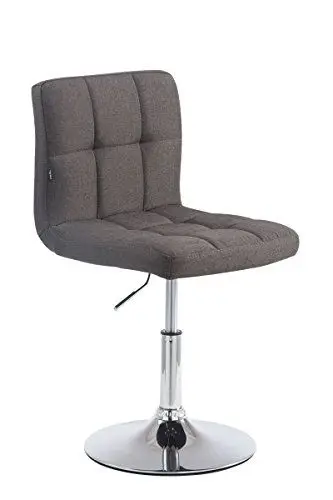 Produktbild: CLP Lounger Palma V2 Stoff I Höhenverstellbarer Polsterstuhl Mit Metallgestell In Chrom-Optik I Drehstuhl Mit Metallgestell, Farbe:dunkelgrau