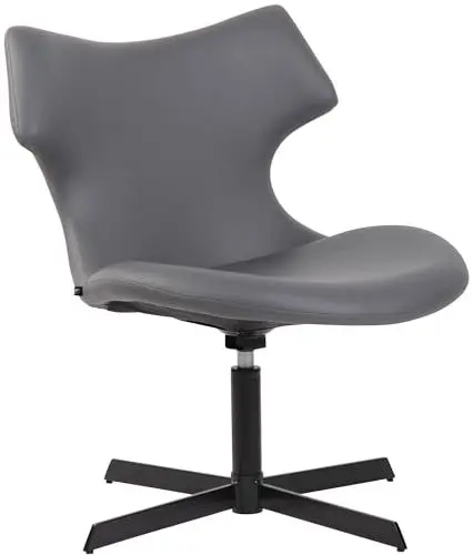 Produktbild: CLP Lounger Welland Kunstleder I Relaxsessel 360 Grad Drehbar Mit Gepolsterten Kunstlederbezug I Polsterstuhl Mit Rückenlehne Für Wohnzimmer, Farbe:grau