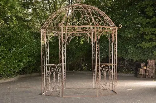 Produktbild: CLP Rosenpavillon Leila I Rankpavillion Aus Pulverbeschichtetem Eisen I Gartendekoration Im Jugendsstil, Farbe:antik braun