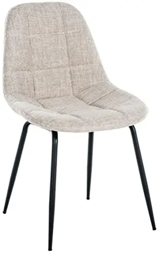 Produktbild: CLP Stuhl Tom I Esszimmerstuhl Mit Hochwertiger Polsterung I Besucherstuhl Mit 4-Fuß Metallgestell, Farbe:Creme, Material:Stoff