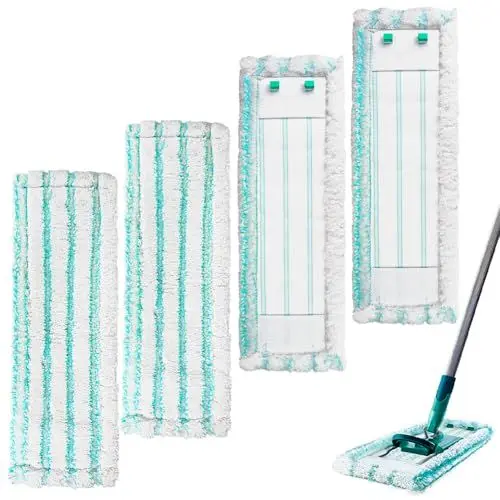 Produktbild: CLTPY 4 Stück Ersatz-Wischbezüge für Leifheit Profi XL Micro Duo/Cotton Plus, Leifheit Bodenwischer Ersatzbezug für alle Boden, Verdicken Effiziente Mikrofaser Wischlappen, Flecken Schnell Entferne