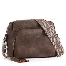 Produktbild: CLUCI Umhängetasche, Crossbody Bag Damen Breiter Gurt, Handy Schultertasche PU Leder, Handtasche, Klein mit Fransen Verstelbaar Schultergurt Kaffee