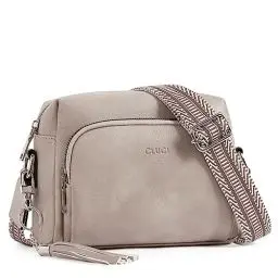Produktbild: CLUCI Umhängetasche Damen, Crossbody Bag Breiter Gurt, Handy PU Leder, Handtasche , Schultertasche Klein mit Fransen Verstelbaar Schultergurt Grau