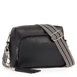 Produktbild: CLUCI Umhängetasche Damen, Crossbody Bag Breiter Gurt, Handy Schultertasche PU Leder, Handtasche, Klein mit Fransen Verstelbaar Schultergurt Schwarz