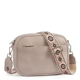 Produktbild: CLUCI Umhängetasche Damen, Crossbody Bag Damen Breiter Gurt PU Leder, Handtasche zum Umhängen, Schultertasche für Frauen mit einstellbarem breitem Riemen Grau