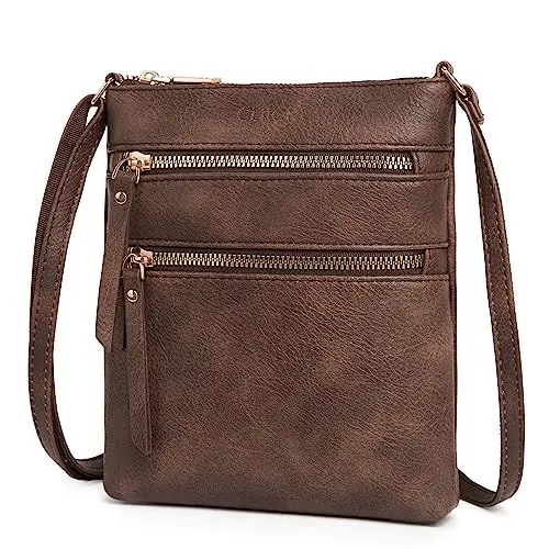 Produktbild: CLUCI Umhängetasche Damen Klein PU Leder Handy Umhängetasche Frauen Stilvoll Handytasche zum Umhängen Crossbody Schultertasche mit Quaste Kaffee